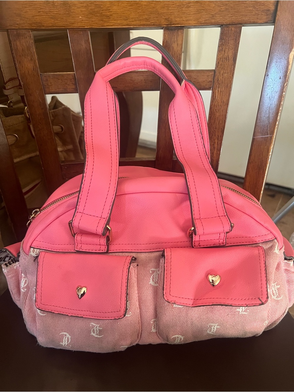 Women’s Pink Logo Accent Satchel Bag